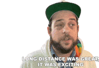 Long Distance Was Great It Was Exciting Doddybeard Sticker - Long Distance Was Great It Was Exciting Doddybeard Big Distance Stickers