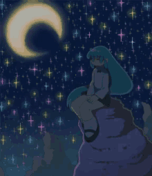 Mirando El Cielo Estrellado GIF - Anime Hermosa Noche Estrellas GIFs