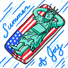 summer of joy statue of liberty summer american flag july4th