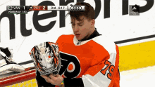 Philadelphia Flyers Carter Hart GIF - Philadelphia Flyers Carter Hart Helmet On GIFs