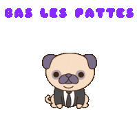 Bas Les Pattes Paws Off Sticker - Bas Les Pattes Paws Off Dog Stickers