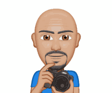 camera bald man smiling shoot