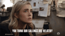 You Think Our Callings Are Related Michaela Stone GIF - You Think Our Callings Are Related Michaela Stone Manifest GIFs