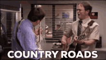 Country Roads Playing Guitar GIF - Country Roads Playing Guitar The Office GIFs