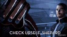 Check Urself Shepard, Before U Wrex Urself - Mass Effect GIF - Wreck Wrex Check Yourself GIFs