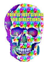 Pain Is Just Giving You Directions Skull Sticker - Pain Is Just Giving You Directions Skull Trippy Stickers