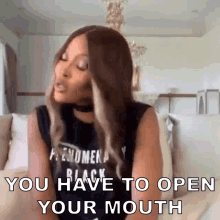 You Have To Open Your Mouth Naomi Campbell GIF - You Have To Open Your Mouth Naomi Campbell Being Naomi GIFs