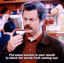 When Ur Friend Is Going Thru A Breakup GIF - Parks And Rec Ron Swanson Nick Offerman GIFs
