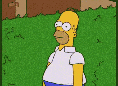 The "Homer Simpson disappears into a Hedge" gif meme.