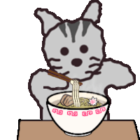 ラーメン Noodle Sticker - ラーメン Noodle Cute Cat Stickers