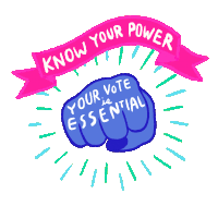 Know Your Power Your Vote Is Essential Sticker - Know Your Power Your Vote Is Essential Fist Stickers