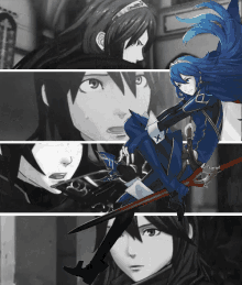 lucina angry fire emblem anime collage