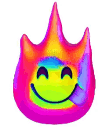 tongue out smiley face smile flame colorful