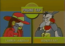 Where In The World Is Carmen Sandiego Phone Tap GIF - Where In The World Is Carmen Sandiego Phone Tap Wonder Rat GIFs