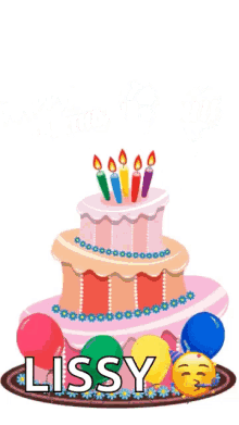 happy birthday cake celebrate balloons