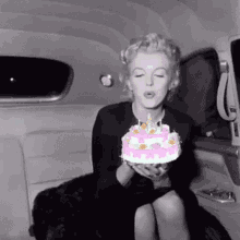 Happy Birthday Blow Candle GIF - Happy Birthday Blow Candle Marilyn Monroe GIFs