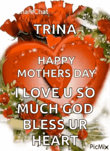 happy mothers day sparkles flowers hearts i love you so much god