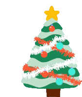 Christmas Tree Molang Sticker - Christmas Tree Molang Twinkling Lights Stickers