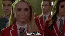 Glee Kitty Wilde GIF - Glee Kitty Wilde I Love Waffles GIFs