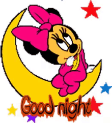 Minnie Mouse Good Night GIF - Minnie Mouse Good Night Half Moon GIFs