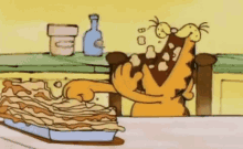 Garfield Lasagna GIF - Garfield Lasagna Hungry GIFs