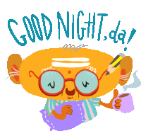 Sleepy Professor Says Goodnight Da In English Sticker - Professor Subramanium Google Stickers