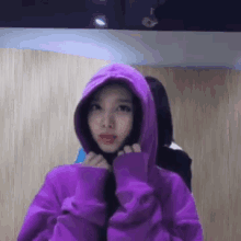 twice nayeon cute purple hoodie kpop