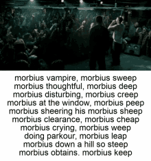 Morbius Vampire Morbius Sweep GIF - Morbius Vampire Morbius Sweep Morbius Thoughtful GIFs