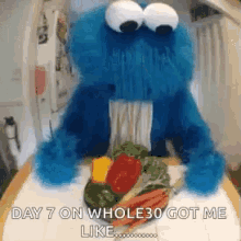 Cookie Monster Vegetables GIF - Cookie Monster Vegetables Veggies GIFs