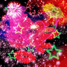 Fireworks Stars GIF - Fireworks Stars Hearts GIFs
