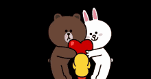 Brown And Cony Love Burst GIF - Love Happy Hepi GIFs
