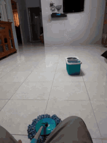 cleaning floor