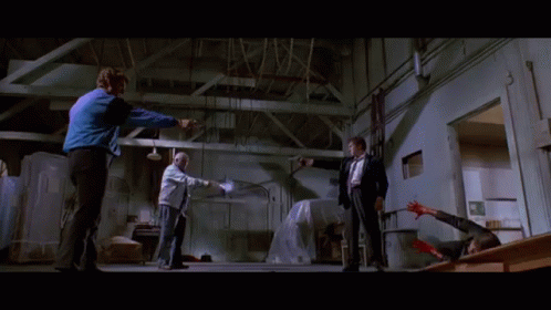 Resevoir Dogs Everyone Dies GIF - Resevoir Dogs Mexican Standoff - Discover  & Share GIFs
