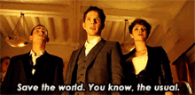Tom Hal And Alex We Save The World As Usual GIF - Tom Hal And Alex We Save The World As Usual Hal Yorke GIFs