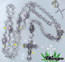 rosary catholic sparkling blingee