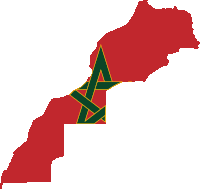 Flag Of Morocco Map Sticker - Flag Of Morocco Morocco Map Stickers