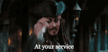 At Your Service GIF - At Your Service Pirates Of The Carribean Johnny Depp GIFs