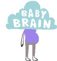 Feeling Fuzzy With The Label "Baby Brain." Sticker - Preggers Pregnant Pregnancy Stickers