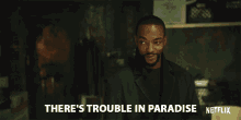 Theres Trouble In Paradise Anthony Mackie GIF - Theres Trouble In Paradise Anthony Mackie Takeshi Kovacs GIFs