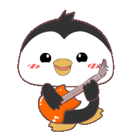 Cute Penguin Sticker - Cute Penguin Playing Guitar Stickers