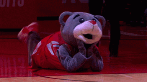 Houston Rockets Clutch The Bear GIF - Houston Rockets Clutch The Bear Lying Down GIFs