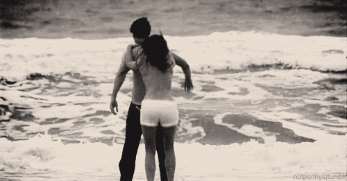 Beach makeout skinny deepthroat
