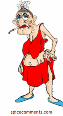 old woman smoking shake animation cartoon