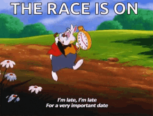 Im Late For A Very Important Date White Rabbit GIF - Im Late For A Very Important Date White Rabbit Running Late GIFs
