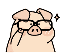 Pig Glasses GIF - Pig Glasses Smart GIFs