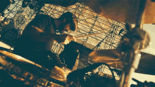 Playing Drums Evan Ambrosio GIF - Playing Drums Evan Ambrosio State Champs GIFs