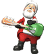 Singing Santa Singing Sticker - Singing Santa Singing Guitar Stickers