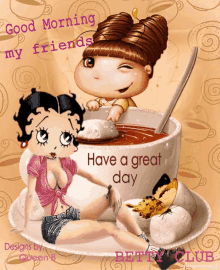 Betty Boop Good Morning Have A Great Day GIF - Betty Boop Good Morning Have A Great Day Coffee GIFs