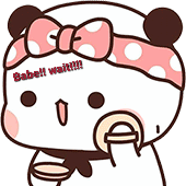 Cartoon Cute Sticker - Cartoon Cute Babe Wait Stickers