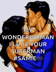 superman wonderwoman kiss